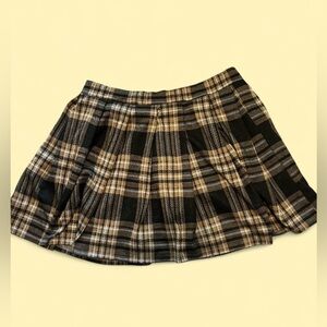 Rue21 Plaid Mini Skirt | Brown & Black A-Line | Y2K Style - Size Large